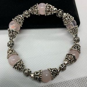 Pink gemstone stretch bracelet